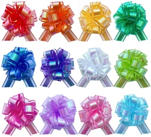 12PCS Rainbow Color Pull Bows for Gift Wrapping, 6 Inches Large Gift Bow, Colorful Laser Ribbon Decoration for Flower Bouquets and Basket, Aurora Bows for Birthday Presents, Anniversary, Wedding 12PCS Rainbow Color Pull Bows for Gift Wrapping, 6 Inches Large Gift Bow, Colorful Laser Ribbon Decoration for Flower Bouquets and Basket, Aurora Bows for Birthday Presents, Anniversary, Wedding