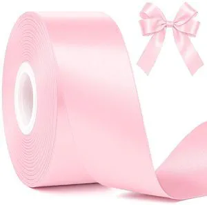 1 1/2 in 30 Yards Pink Satin Ribbon for Gift Wrapping Wedding Decor Crafts | Smooth Pink Ribbon, Fade Resistant, Polyester, Metallic Gloss Finish, for Mother's Day, Baby Shower, Valentine's and Crafts 1 1/2 in 30 Yards Pink Satin Ribbon for Gift Wrapping Wedding Decor Crafts | Smooth Pink Ribbon, Fade Resistant, Polyester, Metallic Gloss Finish, for Mother's Day, Baby Shower, Valentine's and Crafts