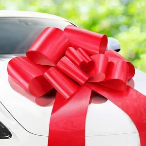 Big Car Bow - 30" Red Giant Bow for Birthday, Christmas, Gift | Zoe Deco easy to assemble large butterfly pull-bow for huge décor, waterproof with no paint stripping, 2 strong suction cups Big Car Bow - 30" Red Giant Bow for Birthday, Christmas, Gift | Zoe Deco easy to assemble large butterfly pull-bow for huge décor, waterproof with no paint stripping, 2 strong suction cups