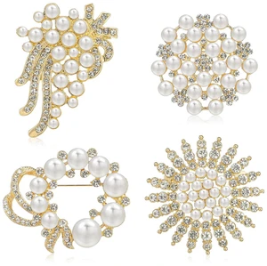 4pcs Brooches and Pins for Women, Flower Brooch, Crystal Pearl Brooch, for Women Fashion 4pcs Brooches and Pins for Women, Flower Brooch, Crystal Pearl Brooch, for Women Fashion