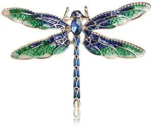 Pretty Enamel Red Blue Dragonfly Brooch Pin Charm Women Men Pin Jewelry (Green) Pretty Enamel Red Blue Dragonfly Brooch Pin Charm Women Men Pin Jewelry (Green)