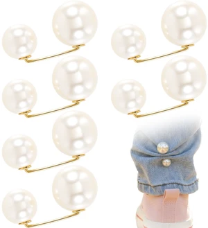 8pcs Pearl Brooches for Women, Faux Pearl Shawl Pins Sweater Clip, Decorative Safety Pins Pant Hem Clips Length Adjuster for Jeans Wedding Party - Beige 8pcs Pearl Brooches for Women, Faux Pearl Shawl Pins Sweater Clip, Decorative Safety Pins Pant Hem Clips Length Adjuster for Jeans Wedding Party - Beige