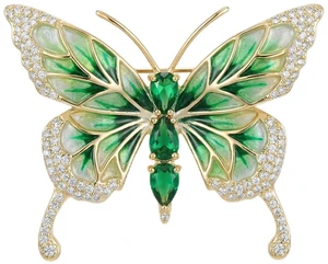 Vintage Rhinestone Butterfly Brooch, Emerald Insect Brooch,Shining Crystal Butterfly Elegant Lapel Pin Dress Accessory for Anniversary Celebrations, Parties Or Everyday Wear - Green Vintage Rhinestone Butterfly Brooch, Emerald Insect Brooch,Shining Crystal Butterfly Elegant Lapel Pin Dress Accessory for Anniversary Celebrations, Parties Or Everyday Wear - Green