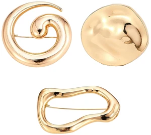 3PCS Gold Brooches for Women, Brooches and Pins for Women Gold Pins | Quality Materials Irregular Golden Spiral Geometry for Men and Women, Retro Style Clothing Accessories, Attending Parties 3PCS Gold Brooches for Women, Brooches and Pins for Women Gold Pins | Quality Materials Irregular Golden Spiral Geometry for Men and Women, Retro Style Clothing Accessories, Attending Parties