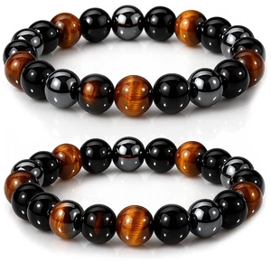 Black Obsidian Hematite Triple Protection Bracelets Set - Tiger Eye Beaded Natural Stone Bracelet for Men Women Gemstone (10MM) (Triple Protection Set of 2 Mens ML Wrist) Black Obsidian Hematite Triple Protection Bracelets Set - Tiger Eye Beaded Natural Stone Bracelet for Men Women Gemstone (10MM) (Triple Protection Set of 2 Mens ML Wrist)