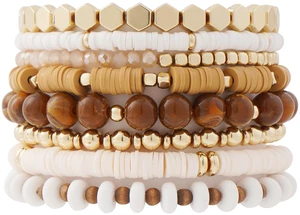 Surfer Heishi Clay Bead Bracelets for Women Bohemian Stackable Gold Plated Beaded Stretch Bracelets Elastic Layering Friendship Brown Bracelets Set Boho Jewelry Surfer Heishi Clay Bead Bracelets for Women Bohemian Stackable Gold Plated Beaded Stretch Bracelets Elastic Layering Friendship Brown Bracelets Set Boho Jewelry