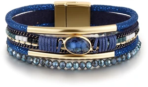 Leather Wrap Bracelets for Women, Boho Layered Cuff Bangle | Blue crystal beads, Multi-layer Leather Cuff, Daily wear, Stackable Bangle, Easy on-off, Western Jewelry Gifts for Women Leather Wrap Bracelets for Women, Boho Layered Cuff Bangle | Blue crystal beads, Multi-layer Leather Cuff, Daily wear, Stackable Bangle, Easy on-off, Western Jewelry Gifts for Women