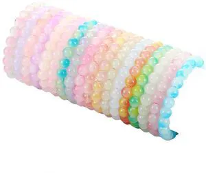 18Pcs 8mm Glass Beaded Stretch Bracelets for Women | Handmade Round Glass Bracelet for Women Men,Multicolor Matte Beads Elastic Bracelets Bulk 18Pcs 8mm Glass Beaded Stretch Bracelets for Women | Handmade Round Glass Bracelet for Women Men,Multicolor Matte Beads Elastic Bracelets Bulk