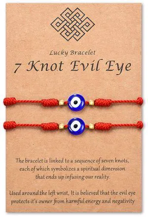 7 Knots Red String Bracelet Evil Eye Bracelets for Women Men | Evil Eye Bracelets, Protection Jewelry, Good Luck Gifts, Red Bracelet, Adjustable Length 4-10 inches, Rakhi for Brother 7 Knots Red String Bracelet Evil Eye Bracelets for Women Men | Evil Eye Bracelets, Protection Jewelry, Good Luck Gifts, Red Bracelet, Adjustable Length 4-10 inches, Rakhi for Brother