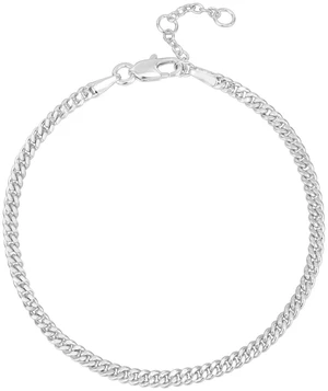 Curbfigaro Paperclip Adjustable Chain Bracelet, White Gold Curbfigaro Paperclip Adjustable Chain Bracelet, White Gold