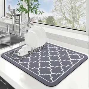 Dish Drying Mat Absorbent Dish Drying Mats for Kitchen Counter 15"x 18" | Stylish Grey, Easy Clean Mat Large Dish Drying Mats Kitchen Drying Mat Dish Drying Mat Absorbent Dish Drying Mats for Kitchen Counter 15"x 18" | Stylish Grey, Easy Clean Mat Large Dish Drying Mats Kitchen Drying Mat