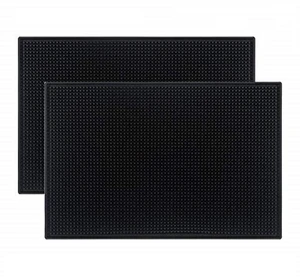 2 Pack Black Bar Mat, 18" x 12" Rubber Dish Drying Mat for Countertop, Non Slip Cocktail Service Spill Mats for Bartending, Coffee Bar Mats Accessories for Home Kitchen 2 Pack Black Bar Mat, 18" x 12" Rubber Dish Drying Mat for Countertop, Non Slip Cocktail Service Spill Mats for Bartending, Coffee Bar Mats Accessories for Home Kitchen