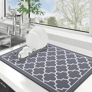 Dish Drying Mat Absorbent Dish Drying Mats for Kitchen Counter 16"x 24" | Stylish Grey, Easy Clean Mat Large Dish Drying Mats Kitchen Drying Mat Dish Drying Mat Absorbent Dish Drying Mats for Kitchen Counter 16"x 24" | Stylish Grey, Easy Clean Mat Large Dish Drying Mats Kitchen Drying Mat