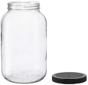 1 Gallon Glass Jar, Black Plastic Lid | Wide Mouth, USDA Certified, BPA-Free, For Fermenting, Storing, Canning 1 Gallon Glass Jar, Black Plastic Lid | Wide Mouth, USDA Certified, BPA-Free, For Fermenting, Storing, Canning