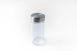 Glass Spice Jar With Stainless Steel Shaker Lid, 4 Ounce Clear Seasoning Shaker Glass Spice Jar With Stainless Steel Shaker Lid, 4 Ounce Clear Seasoning Shaker