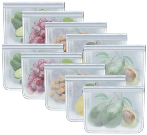 10 Pack Quart Freezer Bags, Reusable Food Storage Bags for Vegetable, Liquid, Snack, Meat, Sandwich, 8.46x7.28 Inch 10 Pack Quart Freezer Bags, Reusable Food Storage Bags for Vegetable, Liquid, Snack, Meat, Sandwich, 8.46x7.28 Inch
