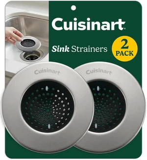 Cuisinart Sink Strainers- 2 Pack Kitchen Sink Drain Strainer & Food Catcher with Enamel-Coated Stainless Steel Rim and Silicone Base, Fits Standard 3.5" Drains, Outer Diameter 4.35", Scratch-Safe Cuisinart Sink Strainers- 2 Pack Kitchen Sink Drain Strainer & Food Catcher with Enamel-Coated Stainless Steel Rim and Silicone Base, Fits Standard 3.5" Drains, Outer Diameter 4.35", Scratch-Safe