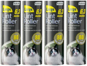 Large Lint Rollers Pet Hair Extra Sticky Refills,Mega Value Set 6.3 inches Wider with 320 Sheets for Cat and Dog Hair Removal,80 Sheets Per Roller Large Lint Rollers Pet Hair Extra Sticky Refills,Mega Value Set 6.3 inches Wider with 320 Sheets for Cat and Dog Hair Removal,80 Sheets Per Roller