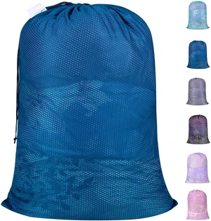 Heavy Duty Diamond Mesh Laundry Bag, 24x36", Blue | Extra Large Laundry Hamper Bag, Holds 2-3 Loads, Tear Resistant Mesh, Breathable Design, Drawstring Closure Heavy Duty Diamond Mesh Laundry Bag, 24x36", Blue | Extra Large Laundry Hamper Bag, Holds 2-3 Loads, Tear Resistant Mesh, Breathable Design, Drawstring Closure