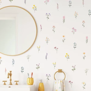 Pastel Wildflower Wall Decals - Set of 37 Peel & Stick Botanical Flower Stickers for Bedroom, Nursery & Living Room - Removable Yellow, Pink & Purple Floral Wall Decor Pastel Wildflower Wall Decals - Set of 37 Peel & Stick Botanical Flower Stickers for Bedroom, Nursery & Living Room - Removable Yellow, Pink & Purple Floral Wall Decor