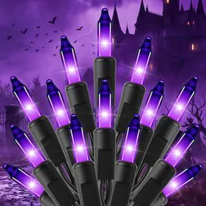 Purple Halloween Mini Lights, 100 Count 20 Feet Mini String Lights | LED Bulb, Connectable Halloween Light for Haunted House Ghost Party Holiday Window Indoor Outdoor Decoration Purple Halloween Mini Lights, 100 Count 20 Feet Mini String Lights | LED Bulb, Connectable Halloween Light for Haunted House Ghost Party Holiday Window Indoor Outdoor Decoration