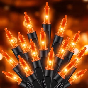 LED Orange Halloween Lights Indoor Outdoor, 33FT 100LED Mini String Lights | 8 Lighting Modes Connectable Halloween Lights, Fall Lights, Thanksgiving, Halloween Decorations LED Orange Halloween Lights Indoor Outdoor, 33FT 100LED Mini String Lights | 8 Lighting Modes Connectable Halloween Lights, Fall Lights, Thanksgiving, Halloween Decorations