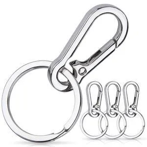 4 pcs Multipurpose Keychain Clip - Secure Zinc Carabiner with Steel Keyring for Easy Access to Your House and Car Keys 4 pcs Multipurpose Keychain Clip - Secure Zinc Carabiner with Steel Keyring for Easy Access to Your House and Car Keys
