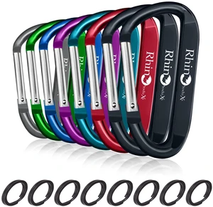 8PCS Lightweight Snap Carabiner Clips D Ring Shape | 8PCS Keyring Included, Outdoor & Camping, Hiking, Water Bottle Hook 8PCS Lightweight Snap Carabiner Clips D Ring Shape | 8PCS Keyring Included, Outdoor & Camping, Hiking, Water Bottle Hook