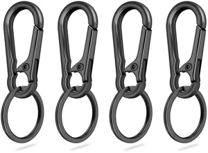 4Pack Small Keychain Rings, Metal Key Carabiner Clip, Mini EDC Key Ring Chain Holder Organizer for Purse Charm Hook, Car Keychain, Paracord Keychain Lanyard, Men and Women Key Fob (Gun Black) 4Pack Small Keychain Rings, Metal Key Carabiner Clip, Mini EDC Key Ring Chain Holder Organizer for Purse Charm Hook, Car Keychain, Paracord Keychain Lanyard, Men and Women Key Fob (Gun Black)