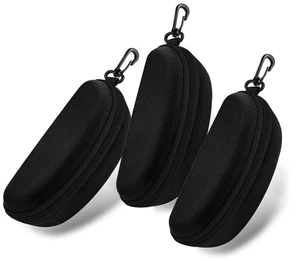 3pcs Zipper Hard Shell Sunglasses Case and Eyeglasses Case Portable Travel Glasses Case with Plastic Hook (Black) 3pcs Zipper Hard Shell Sunglasses Case and Eyeglasses Case Portable Travel Glasses Case with Plastic Hook (Black)