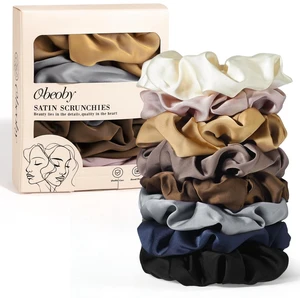 Satin Hair Scrunchies for Women, 8 Pack Satin Hair Ties for Thin Hair | Satin Scrunchies Thick Hair Ponytail Holders for Daily Use Hair Sleep, No Crease, Neutral Colors Satin Hair Scrunchies for Women, 8 Pack Satin Hair Ties for Thin Hair | Satin Scrunchies Thick Hair Ponytail Holders for Daily Use Hair Sleep, No Crease, Neutral Colors