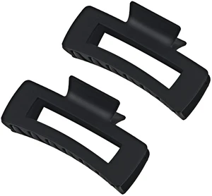 Black Hair Claw Clips for Women Girls, Large 4.2" Matte Rectangle Nonslip Jaw Clips for Thick and Thin Hair, 2 Packs Black Hair Claw Clips for Women Girls, Large 4.2" Matte Rectangle Nonslip Jaw Clips for Thick and Thin Hair, 2 Packs