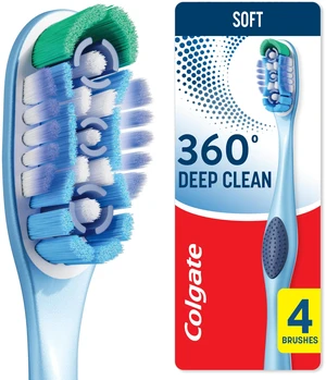 360 Soft Toothbrushes, 4 Pack | Soft Bristles, Tongue And Cheek Cleaner, Removes Odour Bacteria, Whole Mouth Clean, Bulk Pack 360 Soft Toothbrushes, 4 Pack | Soft Bristles, Tongue And Cheek Cleaner, Removes Odour Bacteria, Whole Mouth Clean, Bulk Pack