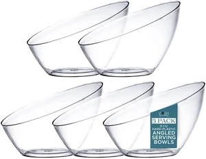 5 Pack Clear Angled Plastic Serving Bowls Disposable for Party Table 8oz | Angled Bowl Design. Chip, Candy, Salad & Fruit Use. Disposable Party Tableware. Buffet & Wedding Serving. Clear Plastic. 5 Pack Clear Angled Plastic Serving Bowls Disposable for Party Table 8oz | Angled Bowl Design. Chip, Candy, Salad & Fruit Use. Disposable Party Tableware. Buffet & Wedding Serving. Clear Plastic.
