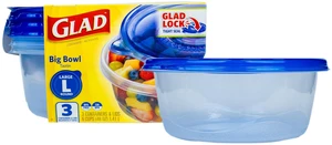 GladWare Big Bowl Food Storage Containers, Large Round, 48 Oz, 3 Count | Tight seal for soups, salads, and meal prep in a large round format, dishwasher safe GladWare Big Bowl Food Storage Containers, Large Round, 48 Oz, 3 Count | Tight seal for soups, salads, and meal prep in a large round format, dishwasher safe