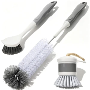 3 Pack Kitchen Cleaning Brush Set, Dish Brush, Extra Long 14.3 inch Bottle Brush and Palm Scrub Brush for Dishes, Bottles, Cups, Pots, Pans and Sink, Non-Scratch Bristles 3 Pack Kitchen Cleaning Brush Set, Dish Brush, Extra Long 14.3 inch Bottle Brush and Palm Scrub Brush for Dishes, Bottles, Cups, Pots, Pans and Sink, Non-Scratch Bristles