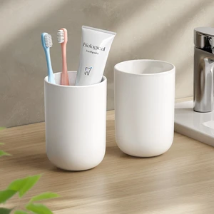 13oz Bathroom Tumbler 2PC, Unbreakable Plastic CupWhite | Unbreakable 380ml plastic bathroom tumbler with non-slip grip. Durable, reusable toothbrush cup for home and travel. 13oz Bathroom Tumbler 2PC, Unbreakable Plastic CupWhite | Unbreakable 380ml plastic bathroom tumbler with non-slip grip. Durable, reusable toothbrush cup for home and travel.