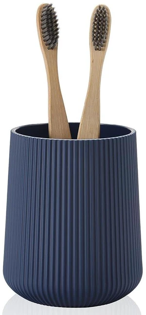 Navy Blue Striped Toothbrush Holder | for Electric Toothbrushes Bathroom Organizer Cup for Toothpaste Kids & Adults Navy Blue Striped Toothbrush Holder | for Electric Toothbrushes Bathroom Organizer Cup for Toothpaste Kids & Adults