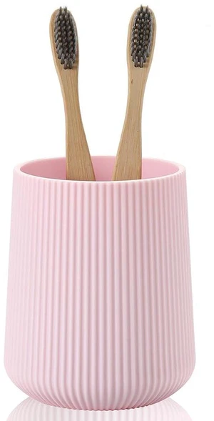 Pink Striped Toothbrush Holder | for Electric Toothbrushes Bathroom Organizer Cup for Toothpaste Kids & Adults Pink Striped Toothbrush Holder | for Electric Toothbrushes Bathroom Organizer Cup for Toothpaste Kids & Adults