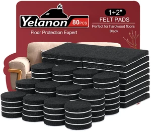 Felt Furniture Pads for Hardwood Floors -80 Pcs Premium Felt Pads for Chair Legs, Floor Protectors for Furniture, Black Felt Furniture Pads for Hardwood Floors -80 Pcs Premium Felt Pads for Chair Legs, Floor Protectors for Furniture, Black