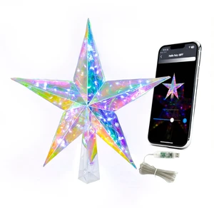 Smart Christmas Tree Topper Star, 11.8", 20 LEDs | App Control, PET Material, Lighted Treetop, Indoor Decor, Xmas Holiday Party Smart Christmas Tree Topper Star, 11.8", 20 LEDs | App Control, PET Material, Lighted Treetop, Indoor Decor, Xmas Holiday Party