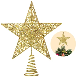 Christmas Tree Toppers Xmas Glitter Gold Hollow Star Treetop Topper | Star Treetop Topper for Christmas Tree Decoration. Christmas Tree Toppers Xmas Glitter Gold Hollow Star Treetop Topper | Star Treetop Topper for Christmas Tree Decoration.