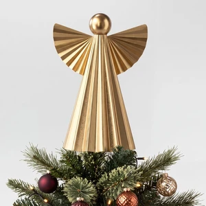 Gold Angel Christmas Tree Topper, 7.9 Inch Metal | Vintage Metal Angel Treetop Ornament, Elegant Handmade Christmas Tree Decoration, Holiday Xmas Home Decor Gold Angel Christmas Tree Topper, 7.9 Inch Metal | Vintage Metal Angel Treetop Ornament, Elegant Handmade Christmas Tree Decoration, Holiday Xmas Home Decor