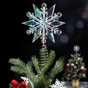 6 Inch Mini Christmas Iridescent Snowflake Tree Topper Acrylic Snowflake Toppers Xmas Ornament Trees Decor Iridescent Tree Topper for Winter Holidays Decor 6 Inch Mini Christmas Iridescent Snowflake Tree Topper Acrylic Snowflake Toppers Xmas Ornament Trees Decor Iridescent Tree Topper for Winter Holidays Decor