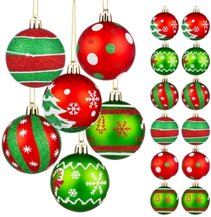 Christmas Tree Ornaments-12 Pack 2.76inch Christmas Baubles-Red and Green Decorations Set Perfect for Christmas Holiday Party&Home Decoration Christmas Tree Ornaments-12 Pack 2.76inch Christmas Baubles-Red and Green Decorations Set Perfect for Christmas Holiday Party&Home Decoration