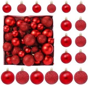 44 Pack Red Christmas Ball Ornaments Shiny & Glitter Christmas Tree Decor | 1.18''/1.57''/1.96'' Pre-Strung Christmas Ball, Shatterproof Plastic Xmas Baubles for Holiday Wreath, Home Party Decor 44 Pack Red Christmas Ball Ornaments Shiny & Glitter Christmas Tree Decor | 1.18''/1.57''/1.96'' Pre-Strung Christmas Ball, Shatterproof Plastic Xmas Baubles for Holiday Wreath, Home Party Decor