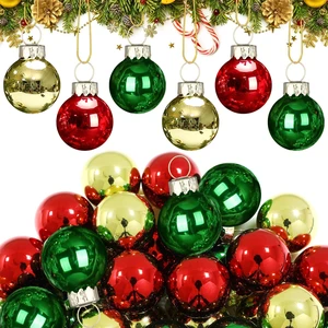 32 Pcs 1'' Mini Glass Christmas Ornament, Small Red Green Gold Balls | Shiny Christmas Ball, Tiny Christmas Tree Hanging Decoration, Small Colorful Pendant, Rope Included, Xmas Party Supplies 32 Pcs 1'' Mini Glass Christmas Ornament, Small Red Green Gold Balls | Shiny Christmas Ball, Tiny Christmas Tree Hanging Decoration, Small Colorful Pendant, Rope Included, Xmas Party Supplies