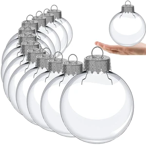 3.15 inch Clear Plastic Ornament Balls, Christmas Balls, DIY Fillable Ornaments, Clear Ornaments for Crafts Fillable - 12 PCS 3.15 inch Clear Plastic Ornament Balls, Christmas Balls, DIY Fillable Ornaments, Clear Ornaments for Crafts Fillable - 12 PCS