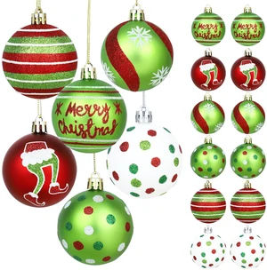 24Pcs 2.4 Inch Christmas Ball Ornaments for Tree, Glittering Red Green White Elf Bulbs Set for Christmas Tree Decorations, Plastic Shatterproof Hanging Ornament Xmas Baubles for Home Party Decor 24Pcs 2.4 Inch Christmas Ball Ornaments for Tree, Glittering Red Green White Elf Bulbs Set for Christmas Tree Decorations, Plastic Shatterproof Hanging Ornament Xmas Baubles for Home Party Decor