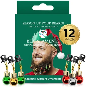Beard Ornaments for Men Colorful Christmas Baubles - Easy-Attach Funny Christmas Ornaments for Cosplay and Holiday Parties - 12pc Beard Ornaments for Men Colorful Christmas Baubles - Easy-Attach Funny Christmas Ornaments for Cosplay and Holiday Parties - 12pc